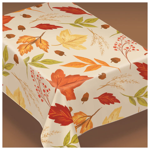 amscan Fall Foliage Rectangle Vinyl Tablecover - 52" x 90" | 1ct.