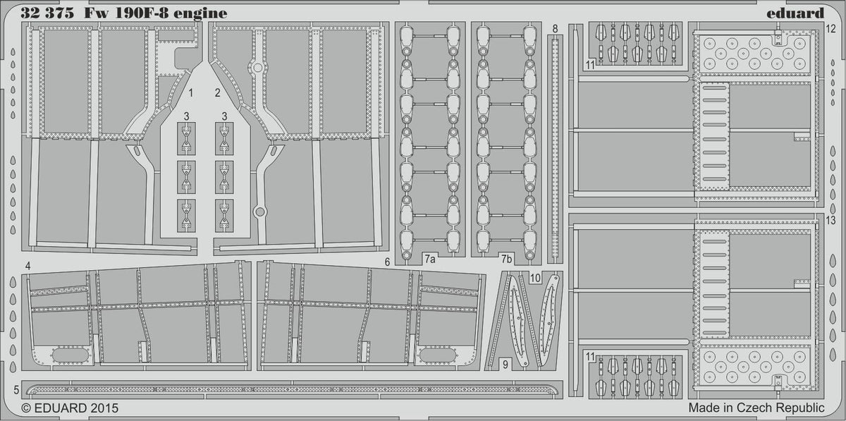 EDU32375 1:32 Eduard PE - Fw 190F-8 Engine Detail Set (for use with the Revell kit) MODEL KIT ACCESSORY