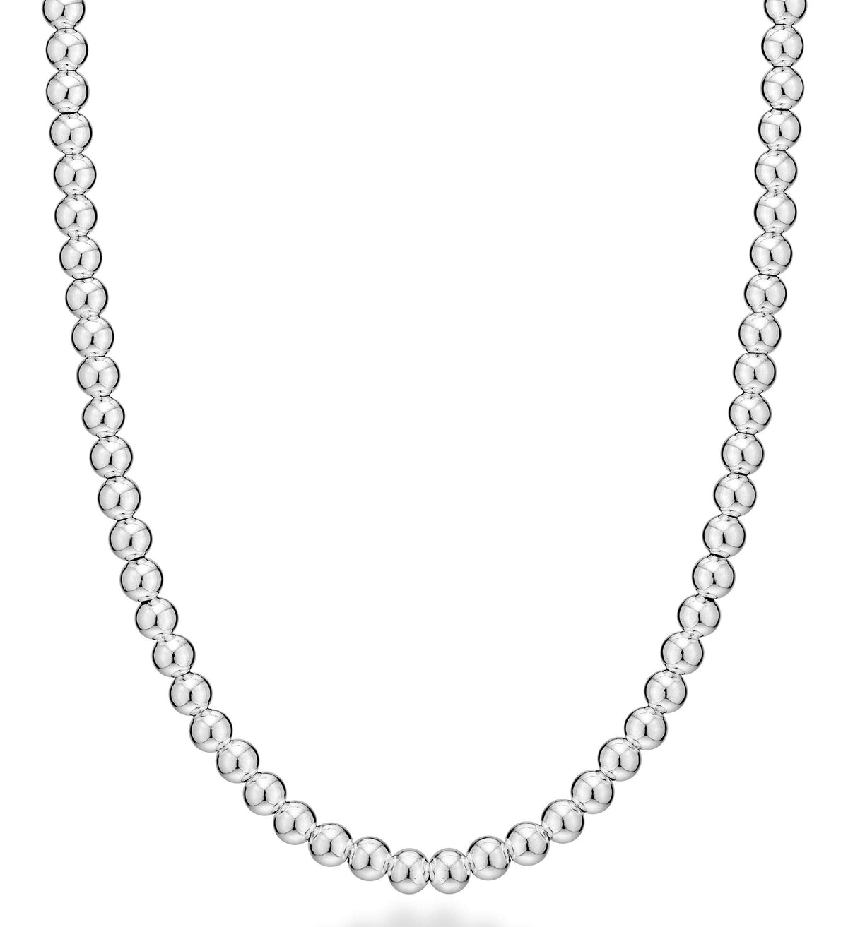 Miabella Italian 925 Sterling Silver Handmade 6mm Bead Ball Strand Chain Necklace for Women, Made in Italy (Length 20 Inches)