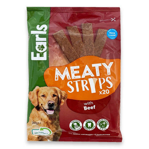 Earls Meaty Beef Strips 200g dog treats
