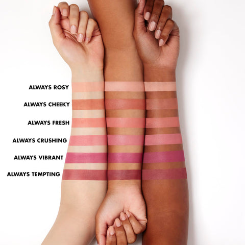 e.l.f. Primer-Infused Matte Blush, Long-Lasting, Lightweight & Buildable Powder Blush, Delivers A Matte Finish, Vegan & Cruelty-Free, Always Tempting