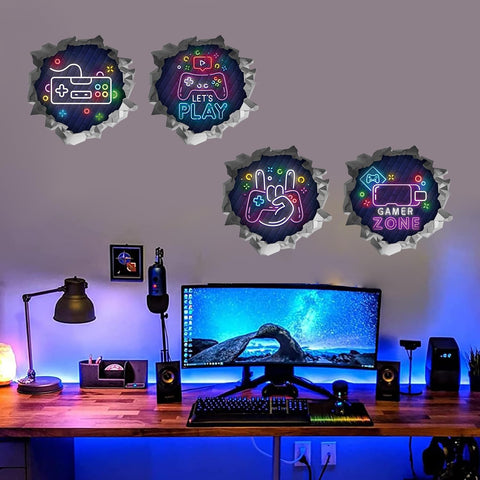 ANHUIB Gaming Wall Sticker,Gamer Wall Stickers,Gaming Stickers for Wall,Gaming Wall Decals,Boys Bedroom Stickers for Walls,Xbox Wall Decal for Playroom,Game Accessories Boys Bedroom Decoration