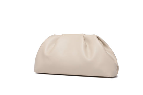 YUWITA Soft PU Leather Clutch Purses for Women Formal Evening Bag Elegant Luxurious Hand Bag, Beige