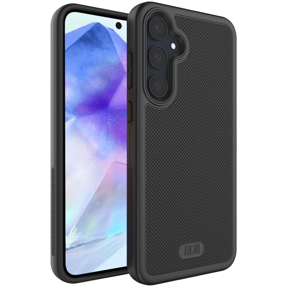 TUDIA DualShield Grip Compatible with Samsung Galaxy A55 5G Case (2024), [MergeGrip] Military Grade Dual Layer Shockproof Slim Tough Heavy Duty Protective Phone Case Cover (Matte Black)
