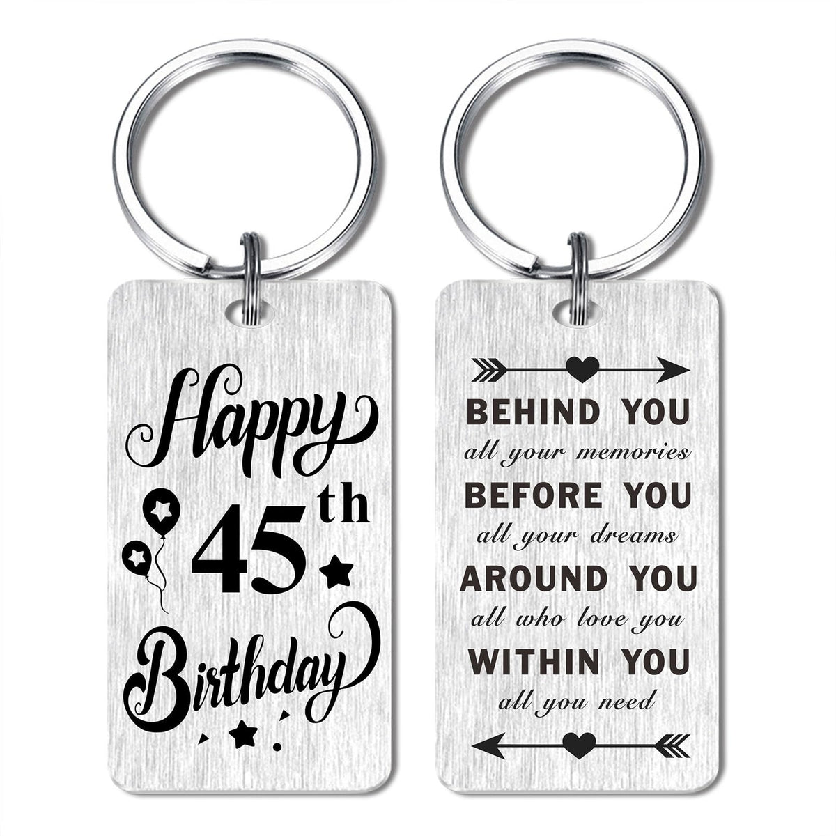 HYHYDHP 45th Birthday Gifts for Women Men - Happy 45 Year Old Birthday Keychain