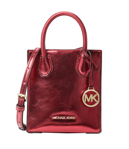 Michael Kors Mercer Extra-Small Patent Crossbody Bag Handbag (Crimson)