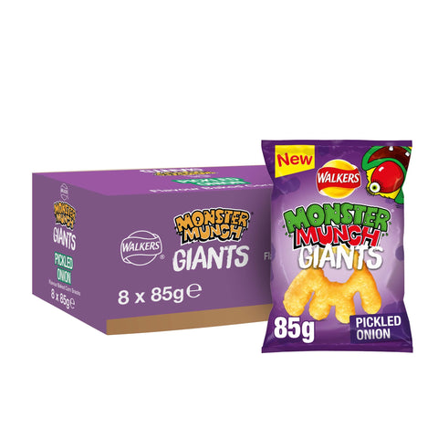 Walkers Monster Munch Giants Pickled Onion 85g (Case of 8)