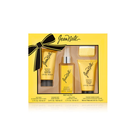 Revlon Jean Nate 4 Piece Bath and Body Fragrance Gift Set, 3.4 fl. Oz. Fragrance Mist