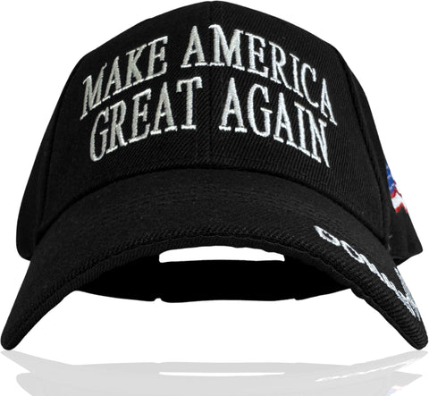 Trump Hat Make America Great Again - MAGA Hat with American Flag - Donald Trump 2024 Baseball Cap - Available in 6 Colors, Black Maga, One size