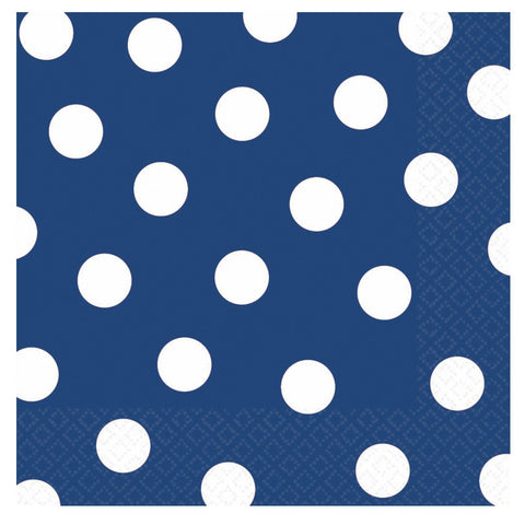 Blue Polka Dot Lunch Napkins Party Accessory