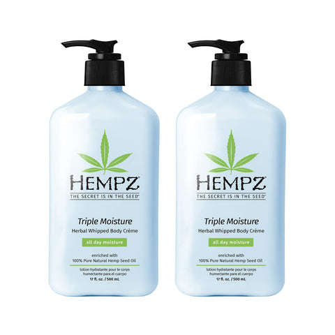 Hempz Triple Moisture Herbal Whipped Body CrÃƒÆ’Ã†â€™Ãƒâ€šÃ‚Â¨me Lotion Moisturizer, 17 Fl Oz (Pack of 2)