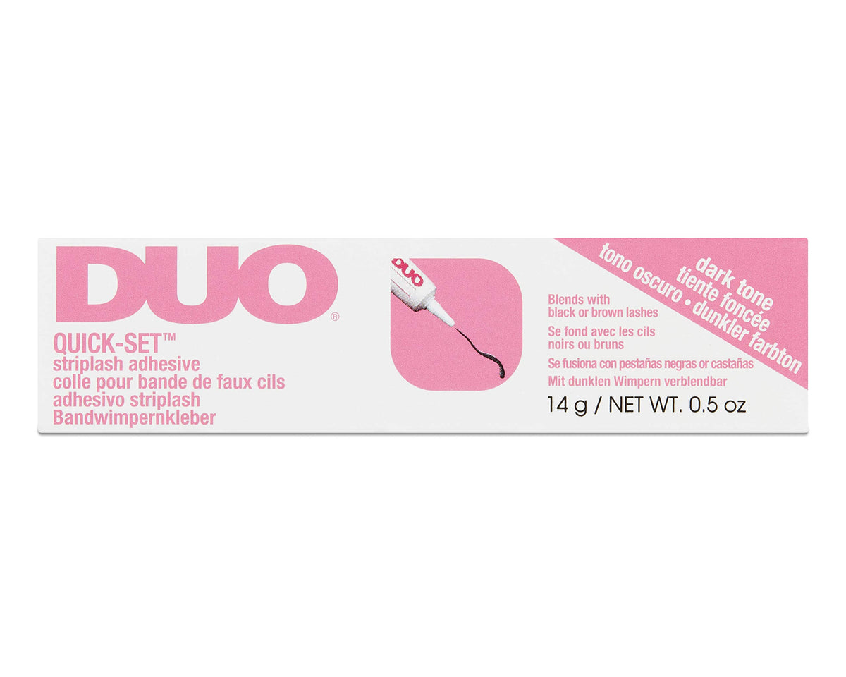 Duo Quick-Set Strip Lash Adhesive - Dark Tone, Fast-Drying, Long-Lasting, Water-Resistant Lash Glue for Strip and Individual Lashes, 0.5 oz