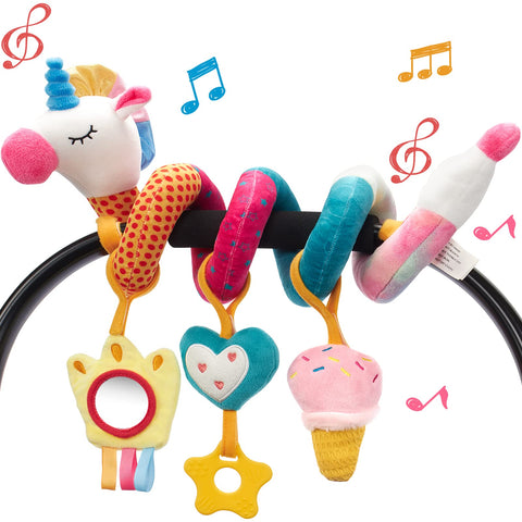Spiral Pram Toys baby toys 0-6 months newborn Pram toys Sensory Toys for Babies Pushchair Stroller/Car Seat Activity Baby Toy for 0 3 6 9 12 Months Hanging Toys for Babies pram toy Infant Girls