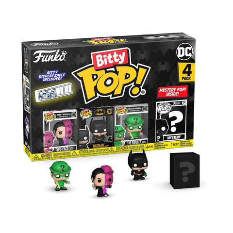 Funko Bitty Pop! Batman 85th Anniversary: Mini Collectible Toys 4-Pack - Two-Faceâ„¢ - Batman Foreverâ„¢, Batmanâ„¢ - Forever, The Riddlerâ„¢ - Batman Foreverâ„¢, & Mystery Chase Figure (Styles May Vary)