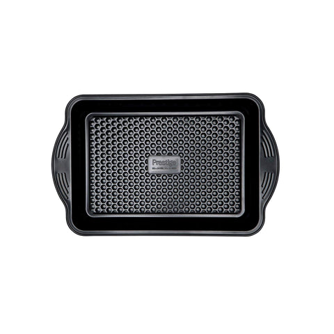 Prestige Aerolift Roasting Tray Non Stick, Dishwasher Safe Oven Tray with Large Handles, Durable Carbon Steel Roasting Tin, 33 x 23 x 5 cm, 9" x 13"