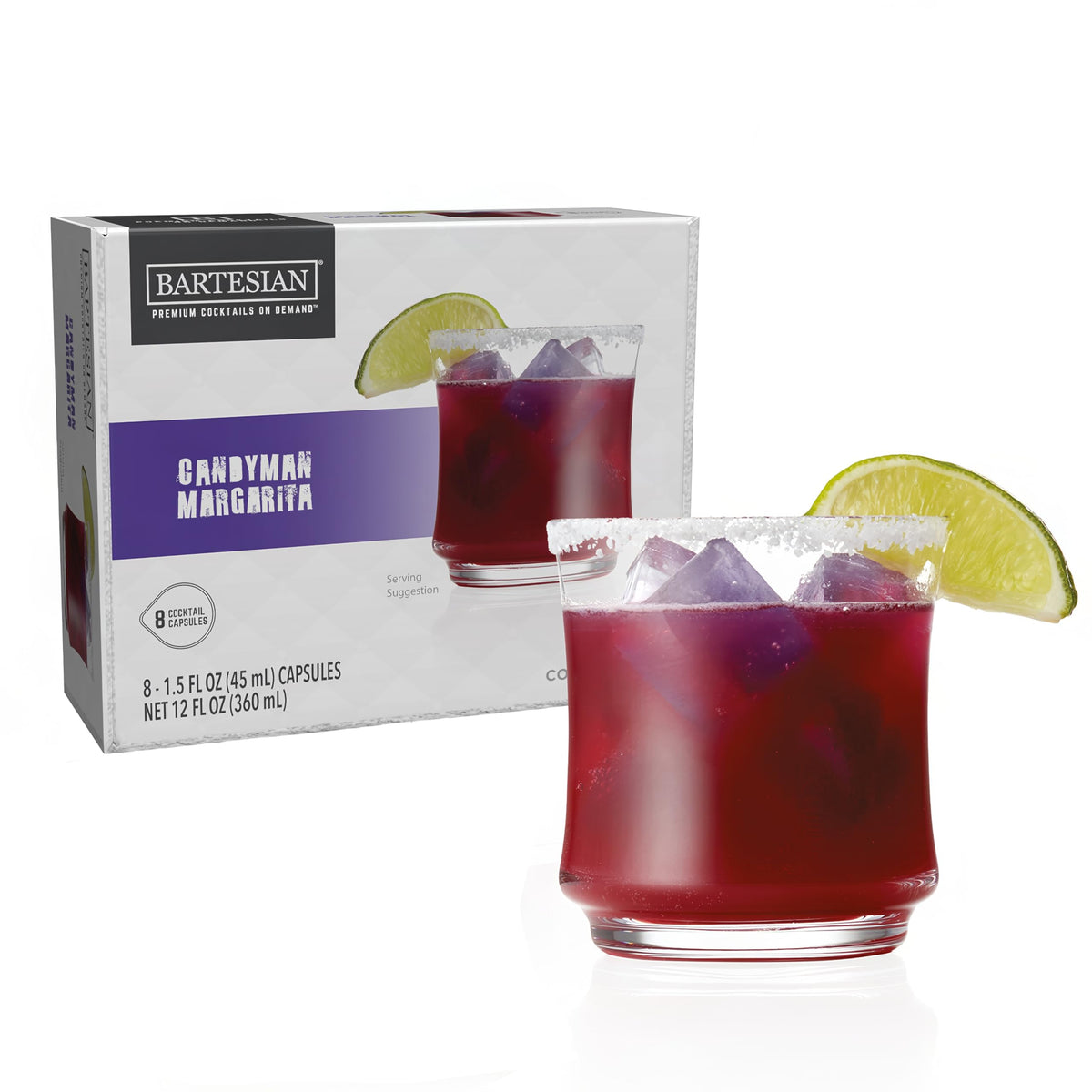 Bartesian Candyman Margarita Cocktail Capsules for Cocktail Machine - Home Bar Mixology Cocktails Mix Capsule Set To Use With the Bartesian Premium Cocktail Drink Maker Machine - Pack of 8
