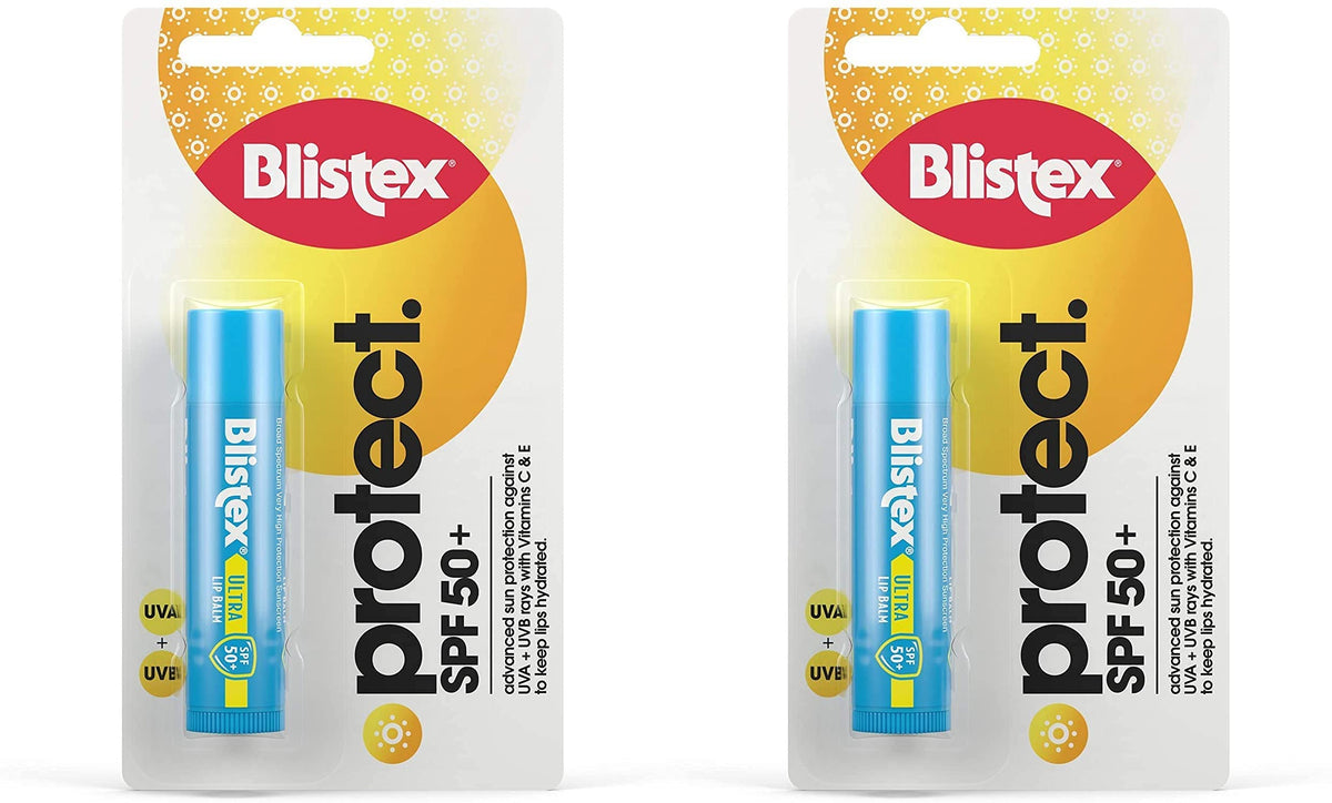 Blistex Ultra Lip Balm with SPF 50 Plus Lip Protection from UVA and UVB Rays, 4.25 g (2 Pack)