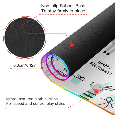 Cute Animals Llama Wireless Charging Mouse Pad for Mobile Phone Extra Large Gaming Mousepad with 13 Lighting Modes Extended Desk Mat for Gaming MacBook PC Laptop Desk Office Home