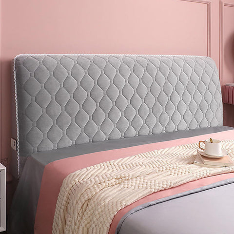 Bed Headboard Covers, Velvet All-inclusive Elastic Headboard Protection Cover,Protector Slipcover for Bed Headboard Dustproof, Headboard Covers for Double Bed/Small Double Washable (Light Grey,170cm)