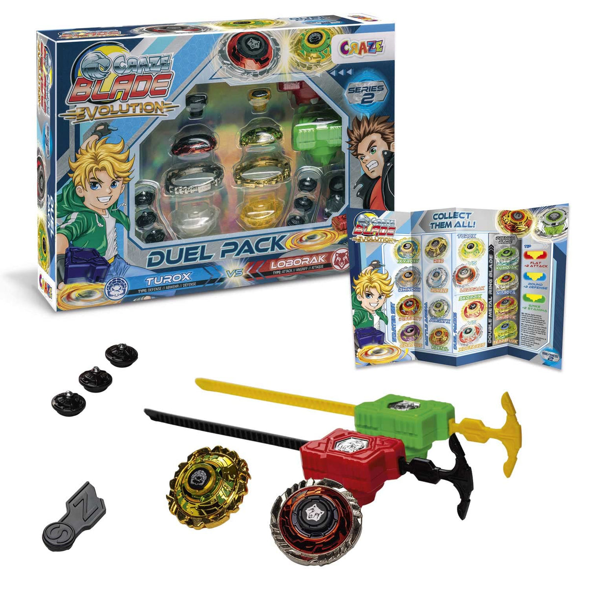 Craze Blade Battle Spinner - Turox Loborak Evolution 35962 Metal Spinning Top for Children, Blade Toy
