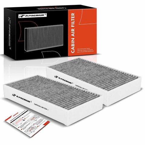 A-Premium 2-PC Cabin Air Filter with Activated Carbon Compatible with Mercedes-Benz GL320 2007-2009, GL350, GL450, GL550, G550, R320, R350, R500, R63 AMG, ML320, ML350, ML450, ML500, ML550, ML63 AMG