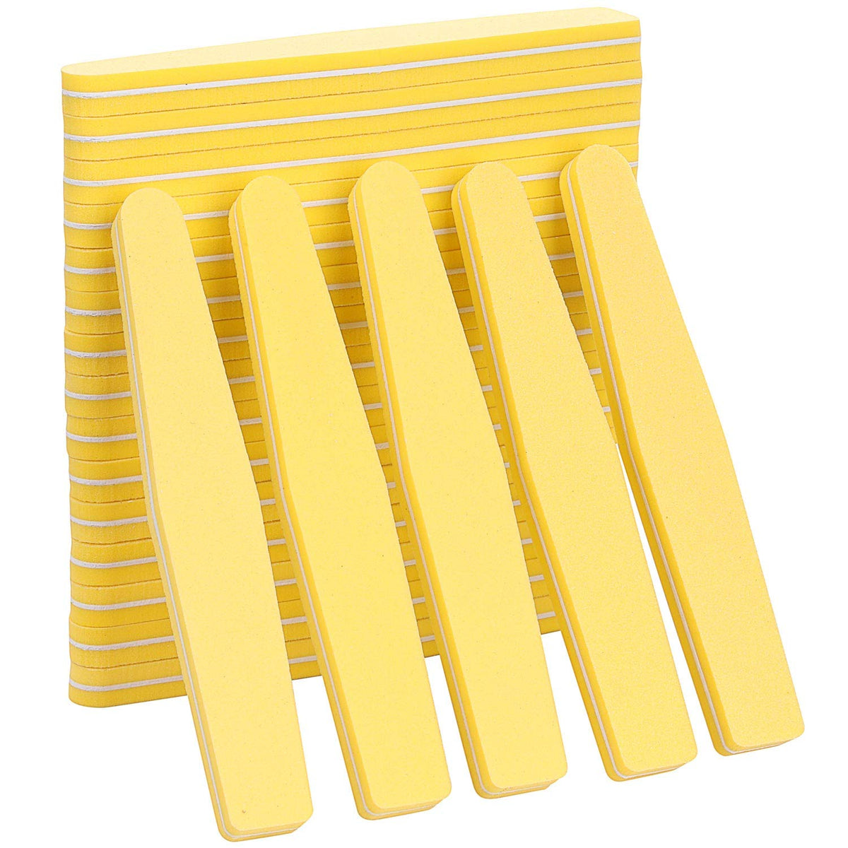 20Pcs Nail Buffer Block Files Sponge Washable Double Sided 100/180 Sanding Buffing File(Yellow)