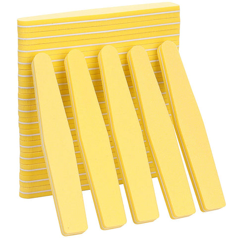 20Pcs Nail Buffer Block Files Sponge Washable Double Sided 100/180 Sanding Buffing File(Yellow)