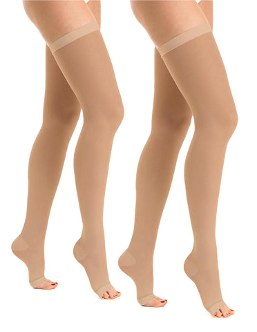 Relaxsan Antiembolism M0370A (2 Pairs - Skin, S) Open-toe anti-embolism hold up stockings - K1-18-23 mmHg