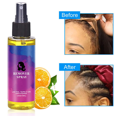 Tape Extensions Remover- Lace Glue Remover - Tape in Extension Remover Spray for Hair Replacement Lace Front Wig, Poly Hairpieces, Toupee, Cosmetic Hair Systems Bonding (118mL)