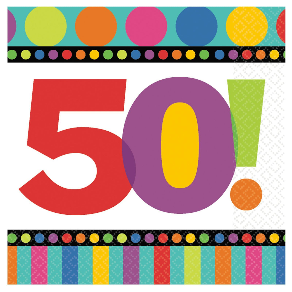 Dots and Stripes Birthday 50 - Lunch Napkins
