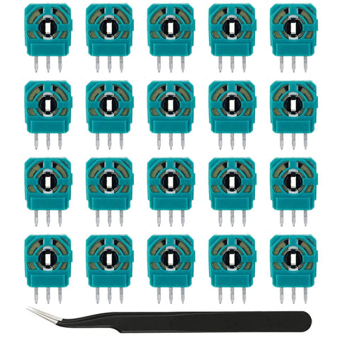 ZHUROUPU 10K Trimmer Potentiometer Sensor Replacement, Gasket Repair Parts, Thumb Stick Analog Joystick for Xbox One,PS3,for PS4 Switch Pro Wireless Controllers with Tweezers (21pcs)