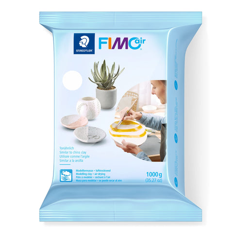 STAEDTLER 8101-0 FIMO Air Basic - Air-Drying Modelling Clay, 1 kg - White