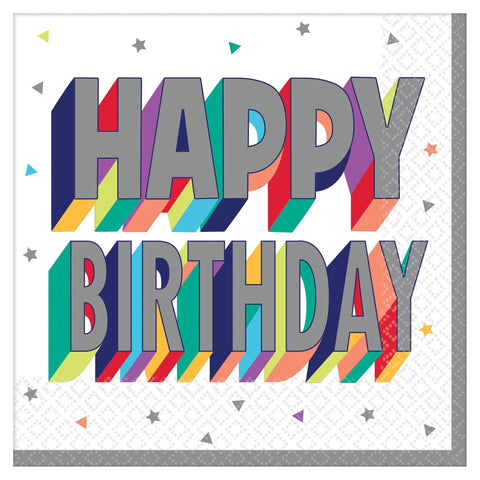 Here's To Your Birthday Luncheon Napkins, 6.5" (16 Count) - Party Pack, Perfect for Centennial Celebrations & Milestone Birthdays