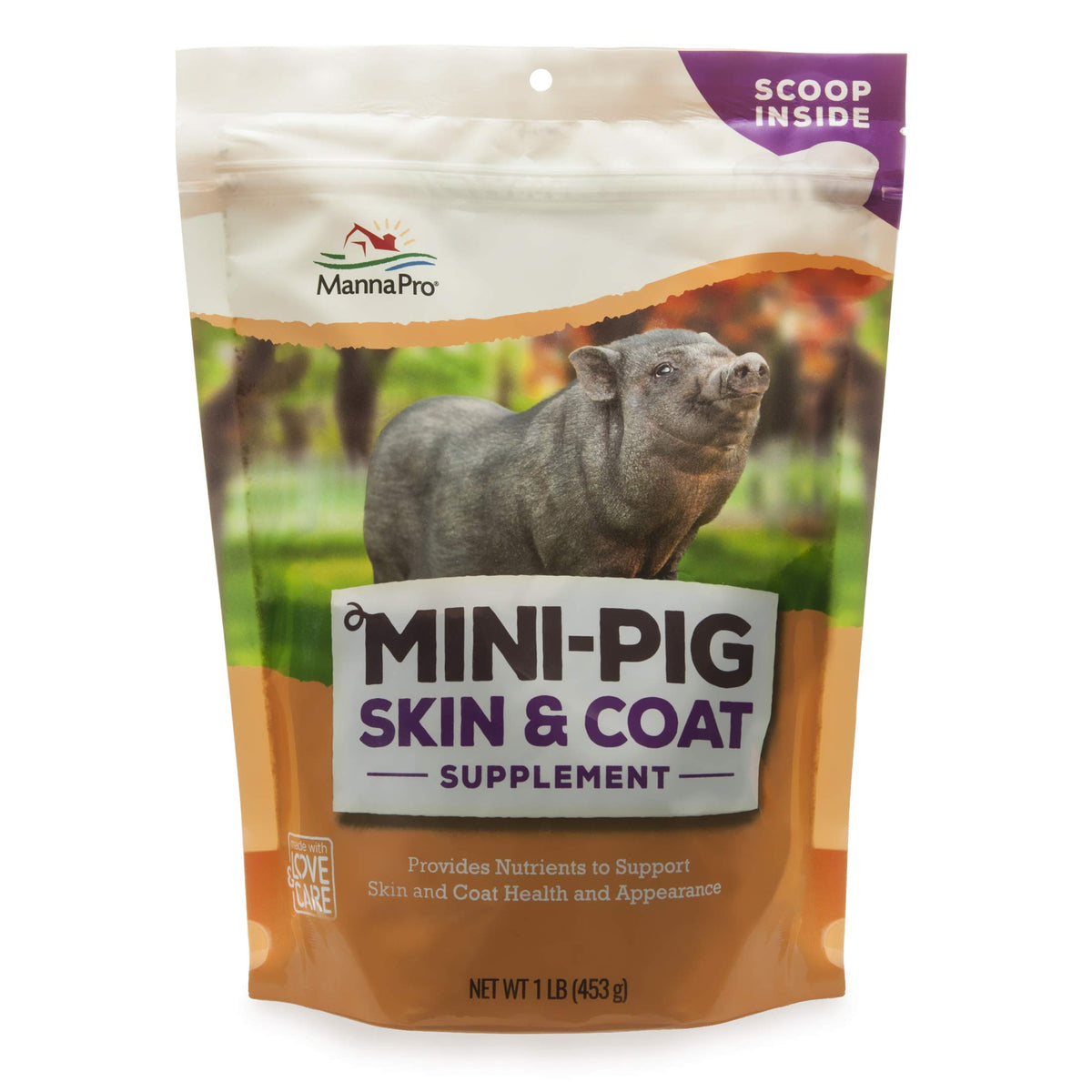 Manna Pro Mini-Pig Skin and Coat Supplement | Skin and Coat Supplement for Mini-Pigs | Provides Nutrients to Support Skin & Coat Health and Appearance | 1 lb