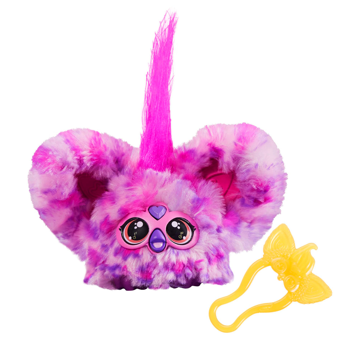 Furby Furblets Hip-Bop Mini Friend, 45+ Sounds, Hip Hop Music, Speaks Only Furbish, Electronic Plush Toys for Girls & Boys, Interactive Pets, Pink & Purple, 6+