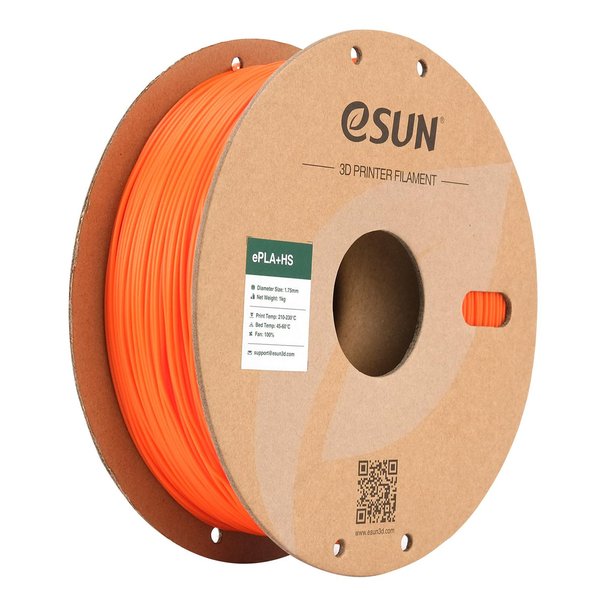 eSUN PLA+ Filament 1.75mm, ePLA+HS High Speed 3D Printer Filament Dimensional Accuracy +/- 0.03mm, 1KG Spool (2.2 LBS) Speedy PLA Plus Filament for High Speed Printers, Orange