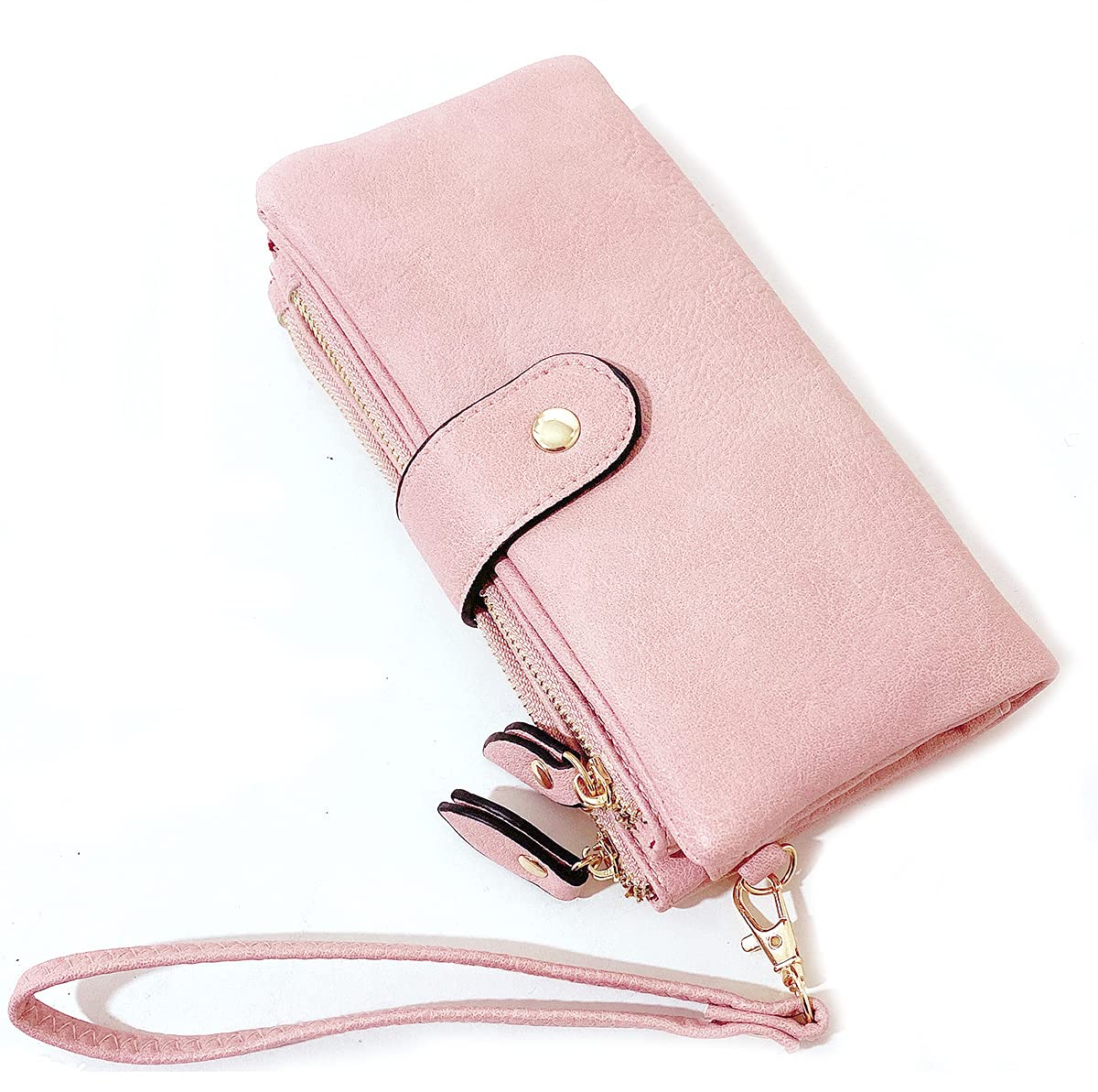LeahWard Womens Soft Faux Leather Purse Wallet Purse for Women (Pale Pink)