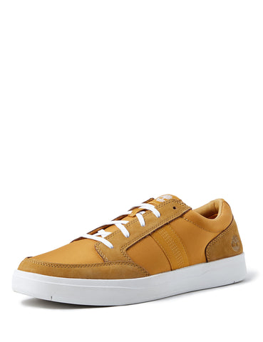 Timberland Men's Davis Square Fabric and Leather Oxford Basic Sneakers, Brown Wheat Nubuck, 7