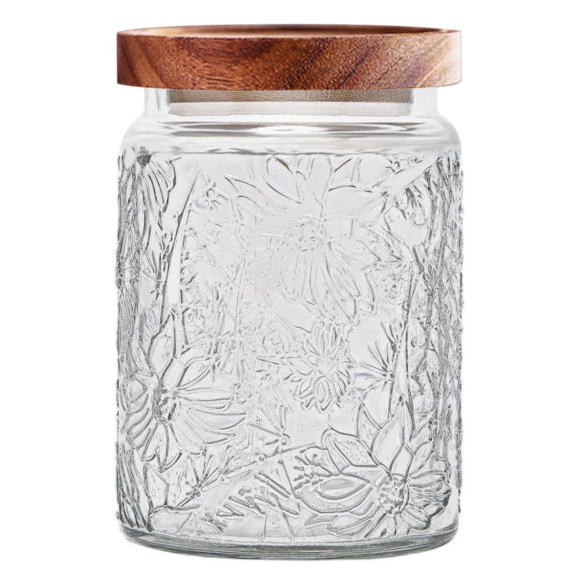 yoqelt Vintage Glass Jars with Wooden Lids, 24 oz Airtight Glass Food Storage Containers Sets for the Kitchen, Sugar Coffee Tea Cookie Candy Spice Pasta