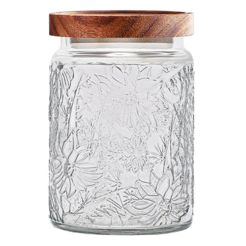 yoqelt Vintage Glass Jars with Wooden Lids, 24 oz Airtight Glass Food Storage Containers Sets for the Kitchen, Sugar Coffee Tea Cookie Candy Spice Pasta