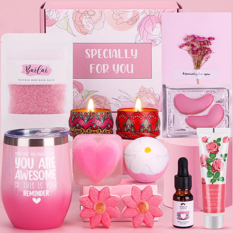 Pamper Gifts for Women, Unique Self Care package for Her Relaxation Spa Sets for Women Gifts, Wellbeing Get Well Soon Gifts for Women Ladies Hamper Birthday Gifts Ideas for Best Friend, Mum, Sister
