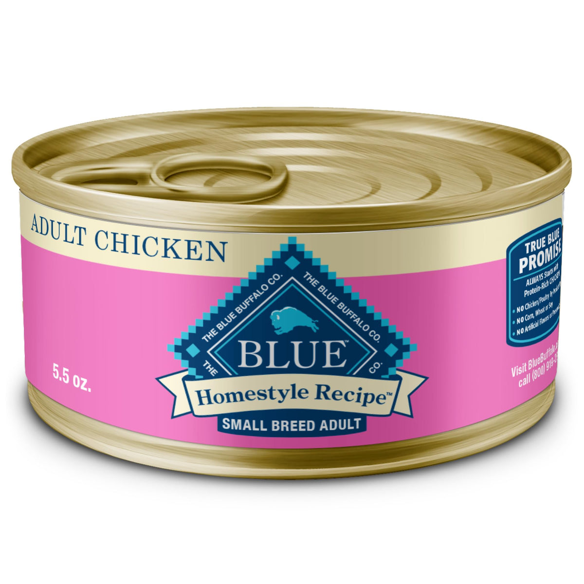 Blue Buffalo Homestyle Recipe Natural Adult Small Breed Wet Dog Food, Chicken 5.5-oz can (Pack of 24)