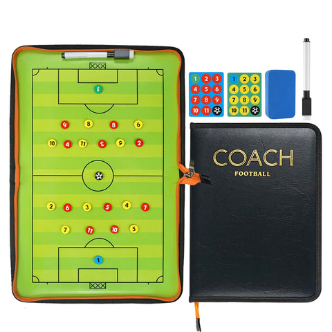 RoseFlower 16.54'' x 11.02'' Coaches Tactical Board, Portable Professional Football/Soccer Magnetic Tactics Strategy Clipboard Training Assistant Equipment with Erasable Write-Wipe Pen and Eraser