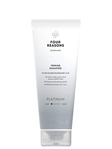 FOUR REASONS Color Mask Shampoo - Sulfate Free Toning Platinum Shampoo for Blonde Hair - Color Depositing Platinum Shampoo, 8.5 oz (Platinum)