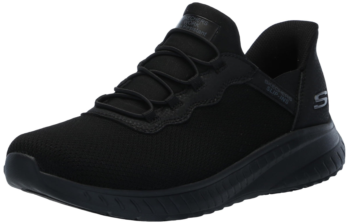 Skechers Women's Work Hands Free Slip Ins Squad Chaos SR-Jasul Food Service Shoe, Black, 9