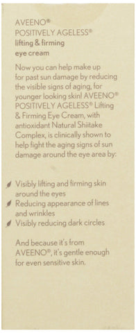 Aveeno, Facial Moisturizers Positively Ageless Lifting Firming Eye Cream, 0.5 oz