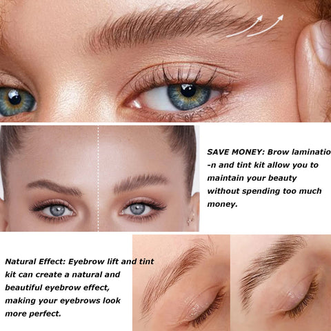 Brow Lamination Kit for Fuller, Thicker Brows Professional Eyebrow Lamination Kit with Keratin Conditioning Instant DIY Eye Brow Lift Kit DIY At Home For 6-8 Weeks