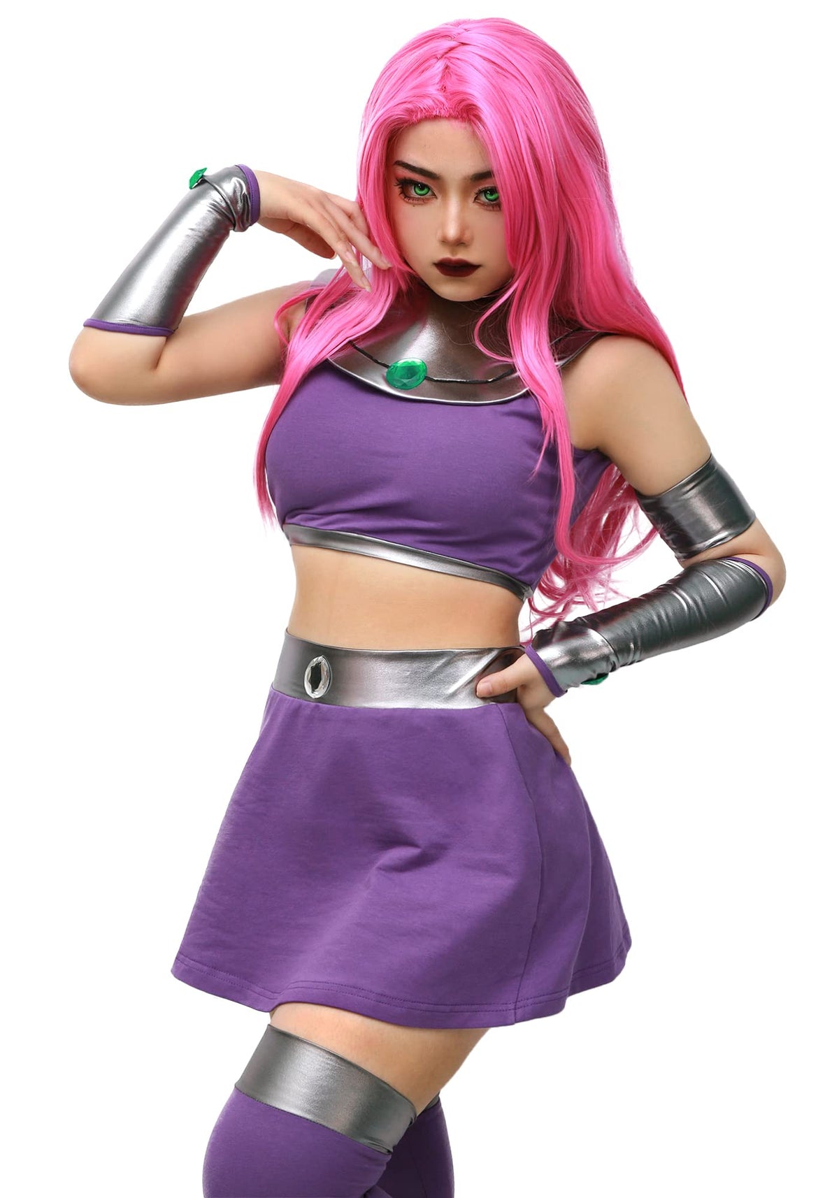 C-ZOFEK Teen Titans Womens Superhero Cosplay Costume - Purple - XXXL