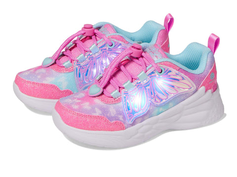 Skechers Girls Dream Racer Sneaker, Pink/Turquoise, 1 Little Kid