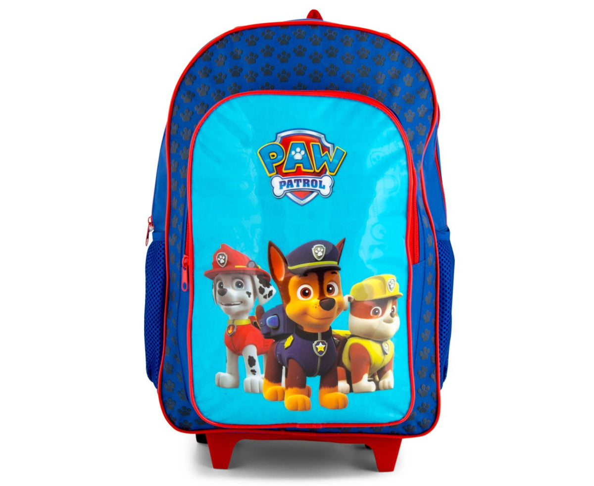 Paw Patrol Squad Boys Trolley Backpack School Travel Roller Wheeled Bag